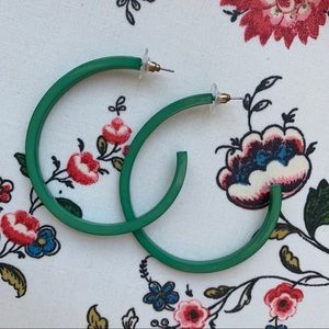 Large Green Hoop Earrings